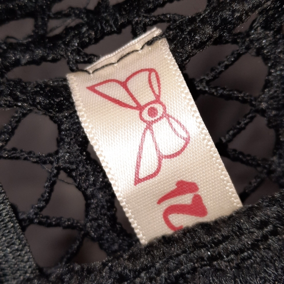 VINTAGE VIBES Guipure Victorian Ruffle Blouse Top Black Wednesday Dressy Goth - Picture 7 of 14